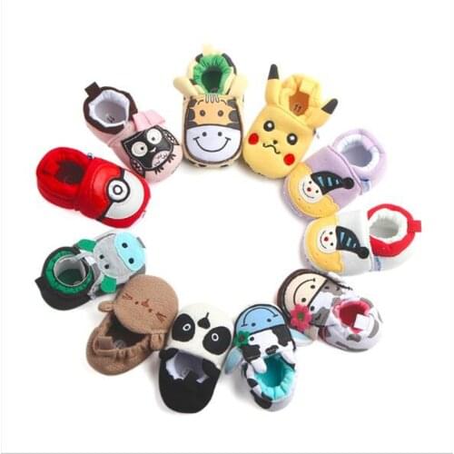 2021 New Baby Shoes Soft Infant Girls Boys Cotton Crib Shoes Lovely Cartoon Spring Autumn Newborn First Walkers