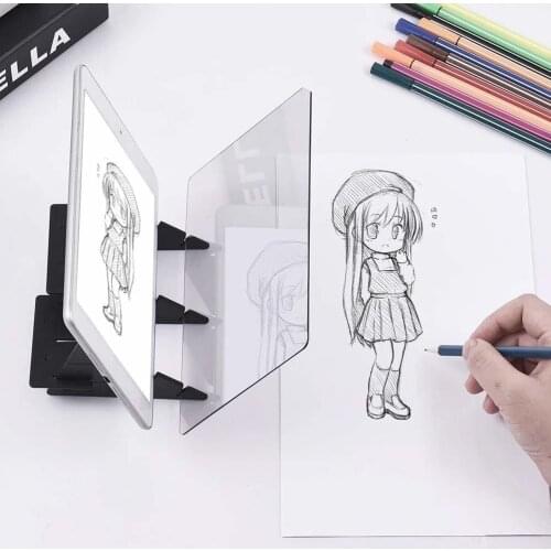 Kids LED Projection Drawing Copy Board Projector Painting Tracing Board Sketch Specular Reflection Dimming Bracket Holder