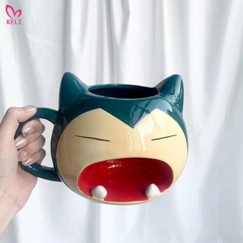 3D Snorlax Mug Halloween Cartoon Ceramic Water Cup 1000ml Large Capacity Milk Coffee Tea Cup Mug Children Kids Gift