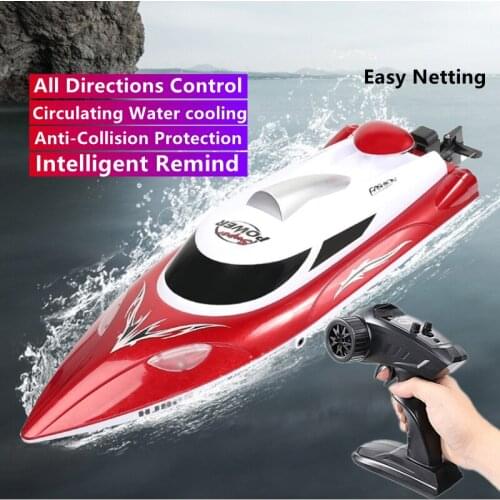 All Directions High Speed RC Fishing Boat 2.4G 40KM/H Circulating Water Cooling Capsizing Reset Smart Remind Remote Control Boat