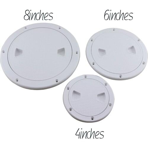 Marine ABS Deck Inspection Access Hatch Cover Boat Anti-corrosive Screw Out White Round Plate 4" 6" 8"
