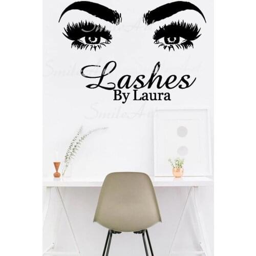 Cartoon Custom Name Beauty Salon Sticker Waterproof Vinyl Wallpaper Home Decor For Bedroom Background Wall Decal Drop Shipping