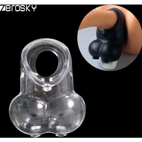 Zerosky Male Chastity Cage Scrotum Squeeze Penis Ring Sex Toys For Men Penis Sleeve Scrotum Pouch Time Delay Cock Ring
