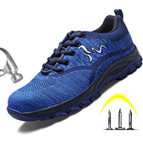 2019 Plus Size Mens Outdoor Breathable Mesh Steel Toe Cap Work Safety Shoes Boots Men Anti-slip Puncture Proof Protetive Shoes