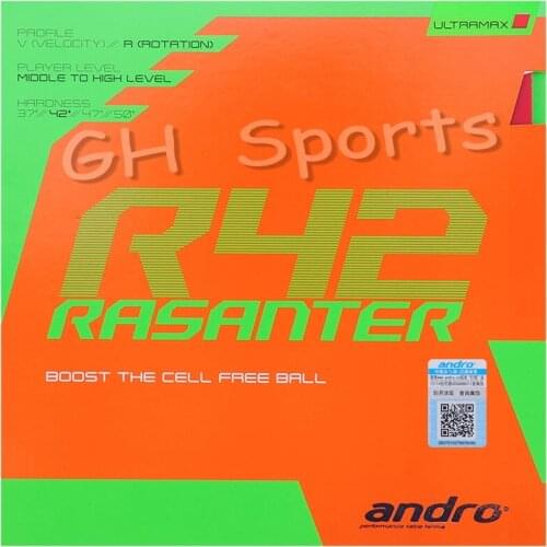 Andro RASANTER R42 (Non-tacky Rubber, Tensor Sponge) Table Tennis Rubber Pips-In Ping Pong Sponge Tenis De Mesa