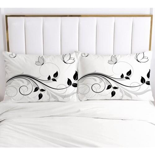 2PCS Pillowcase Home Decoration Pillow Cover Cases Bedding Print 3D HD Pink 70x70cm 50x75cm 50x70cm 80x80cm Simple Leaf