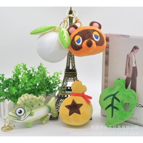 New arrival Tom Nook Plush Toys Dolls Timmy Tommy raccoon brothers Dolls Animal Crossing Plush Animal purse tree leaf KeyChains