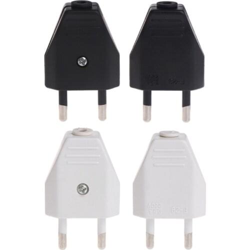 OOTDTY 2 Pcs German Type European 2 Pin Plugs Network Cables 2.5A 220V Electric Contact
