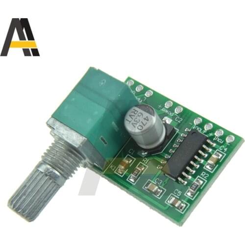 Mini PAM8403 DC Power USB Digital Audio Amplifier Board 2 Channel 3W Volume Control / USB Power with Potentionmeter
