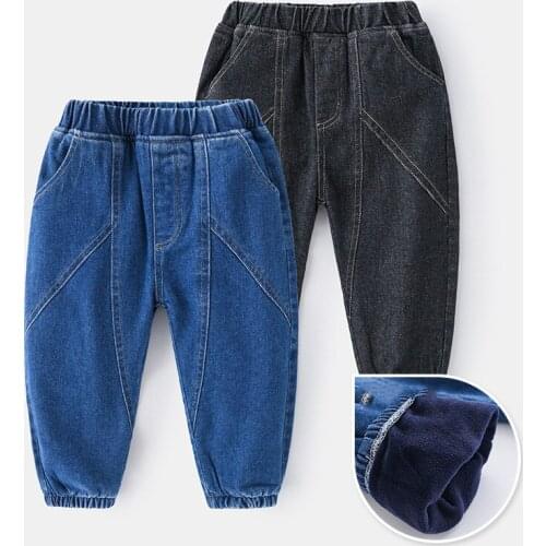 Thick Girls Jeans Baby Kids Jeans for Children Boys Girls Leggings Kids Thick Fleece Pants Toddler Pants Girls Pants Winter 2-8Y