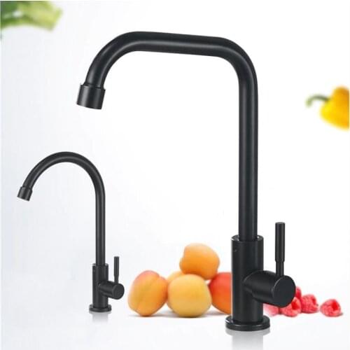 Durable Simple Kitchen Faucet Basin Sink Tap Single Lever Cold black rotation sink faucet Excellent Quality