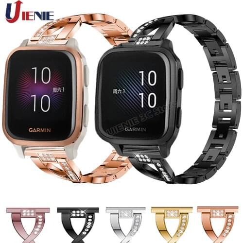 Alloy Watchband Strap for Garmin Venu SQ / SQ Music / Forerunner 245 245M / Vivomove HR Bracelet Watch Replacement Wristband