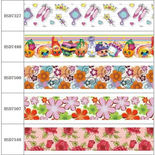 22MM 25MM 38MM 50MM 75mm Printed Pattern on Grosgrain Ribbon for diy ribbon