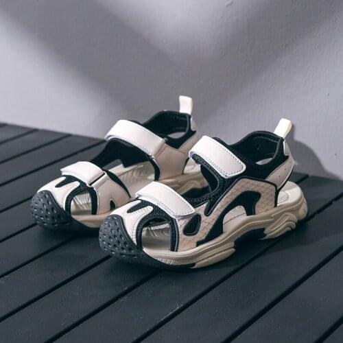 Fashion Kids Sandals Summer Boy Beach sandalias Breathable Light Children Closed Toe Anti-skid Cut-outs Outdoor Water Kids Shoes