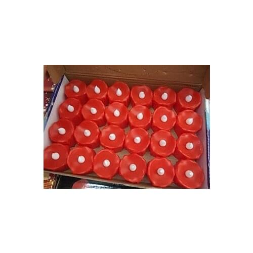 Led Illuminated Red Candle 24'lü Package Mh20