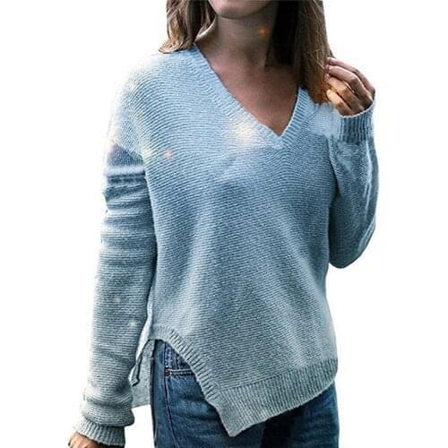Sexy Knitted V Neck Sweater Women Plus Size Loose Sweater Oversized Women Pullover Sweater Female Long Sleeve Winter Knitwear