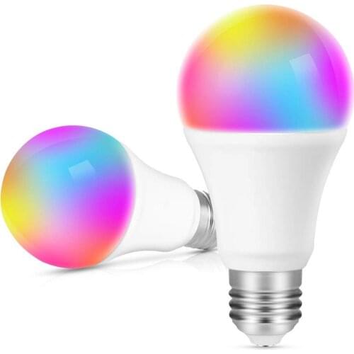 2.4Ghz WiFi Tuya Smart Light Lamp Bulb 9W Color Changing RGB LED Bulb E26 AC 110V with Voice Control Work with Alexa Google Home