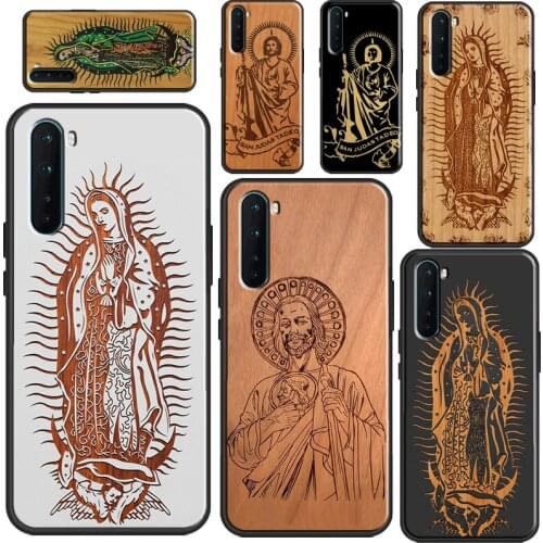 Guadalupe San Judas Wood Case For OPPO A15 A91 A83 A3S A5S A1K Find X3 Pro A52 A72 A53 A31 A9 A5 2020 Back Cover
