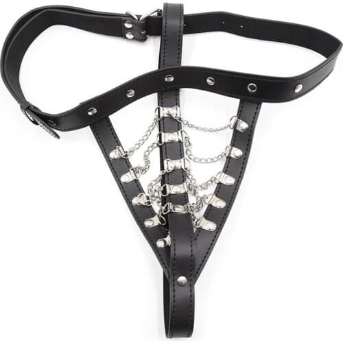 Womens underwear erotic sexy panties bdsm bondage leather chastity pants open crotch briefs adult gamessex toys for woman