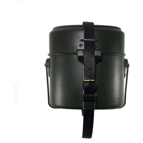 WWII GERMAN ARMY M31 MESS TIN CANTEEN AND LEATHER EQUIPMENT STRAPS - World military Store