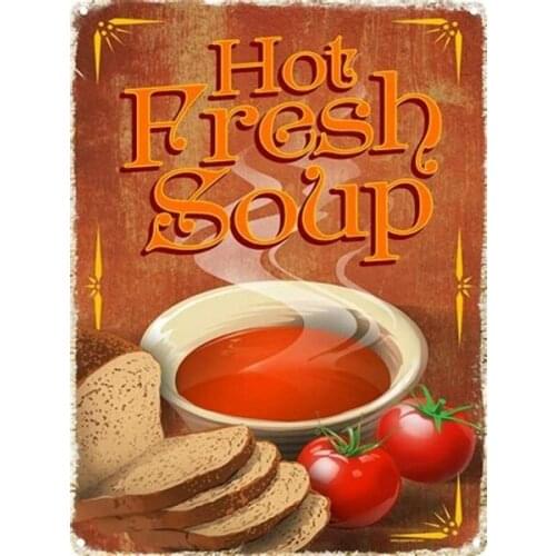 Hot Fresh Soup Tin Sign art wall decoration,vintage aluminum retro metal sign