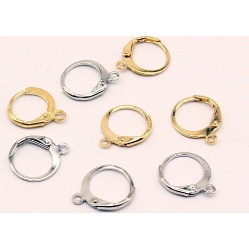 10pcs Gold Hoop Earrings Base Hook Findings Dangle Charms Make Accessory Diy Ear Drop Earrings Circle Jewelry Clasps C311
