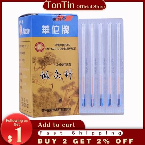 100pcs/box with tube Acupuncture Needle Disposable Needle Acupuncture Beauty Massage Needle health care healthcare Hwato