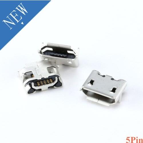 20pcs Mini usb Connectors Micro Jack Connector Female 5pin Charging Socket Micro USB 5Pin Inserting Plate Seat 5P 5 P Pin