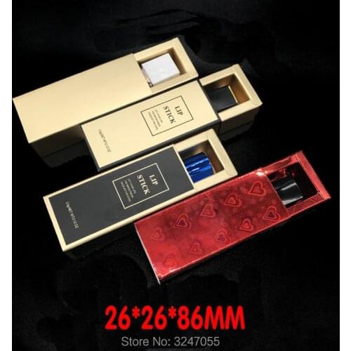 50pcs/lot 26*26*86mm High Quality Empty Packing Box of Lip Tubes, DIY Paper Box for Lip Tubes, Blank Kraft Paper Lip Tube Boxes