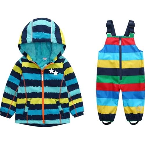 Childrens thin windproof, waterproof and velvet all-in-one assault suit set, southern suit, ski kids clothes