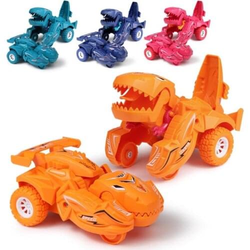 Dinosaurs Transforming Car Toys Fall Resistant Dinosaurs Friction Car Toy Dinosaurs Toy Gifts for Children Boy