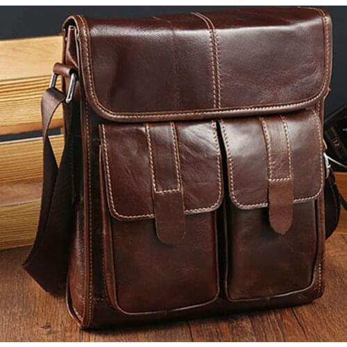 Design Mens Retro Genuine Leather Briefcase Satchel For Men Business Fashion Messenger Bag Retro Laptop Bags Cowhide Crossbody
