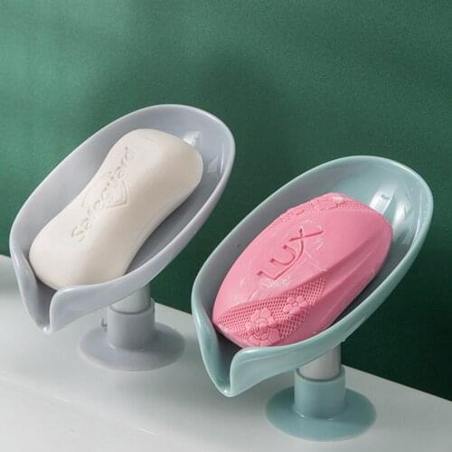 Leaf Shape Drain Soap Box Bathroom Soap Holder Dish Storage Plate Tray Creative Home Bathroom Supplies Gadgets Drain Rack