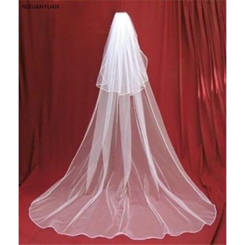 3m Wedding Veil Long Soft Ivory White Cathedral 2T Bridal Veils with Comb Wedding Accessories 2021