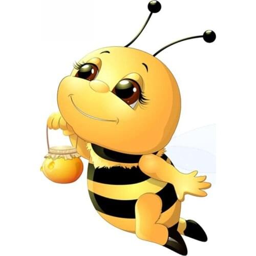 An Industrious Bee Cartoon PVC Car Sticker Decal,18cm*14cm