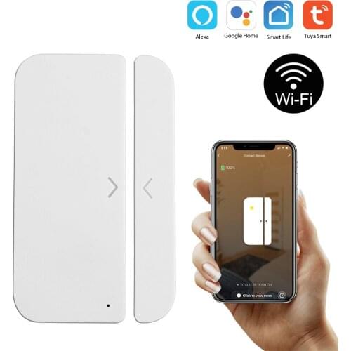 Intelligent WiFi door magnetic alarm sensor Tuya application of anti-theft door open/close detector mobile phone remote reminder