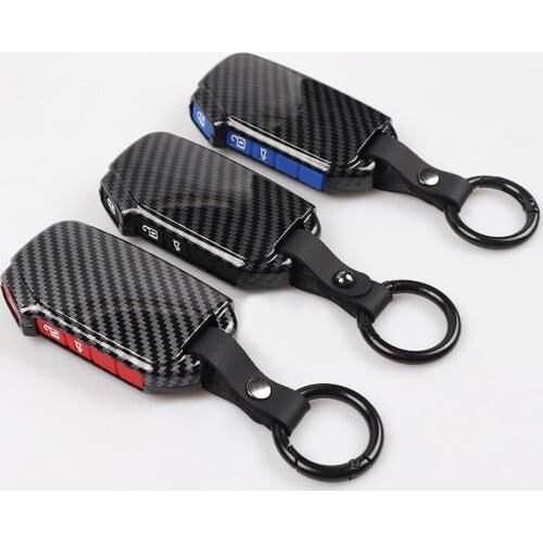 Carbon Remote Car Key Case Cover For Kia Sportage GT Stinger Ceed CD Xceed Soul 3 Sorento Cerato BD Seltos K5 DLS 2019 2020 2021