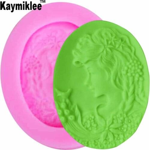 Kaymiklee M749 1PCS Picture Frame Woman Dead Silicone Mold Chocolate Cake Decorating Tools DIY Baking Fondant
