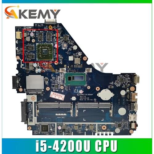 Akemy Laptop Motherboard For ACER Aspire E5-572 i5-4200U Mainboard LA-9531P SR170 216-0842000 DDR3