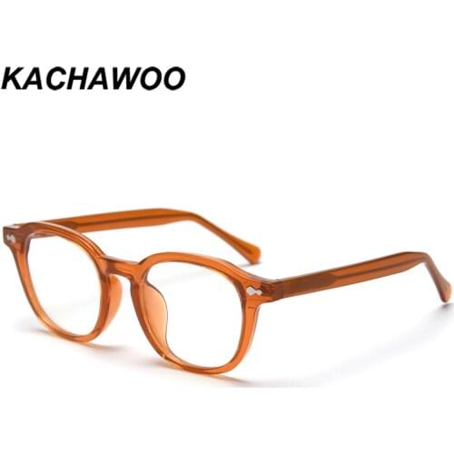 Kachawoo square glasses for men optical TR90 orange leopard retro eyeglasses unisex spectacle frames women acetate high quality