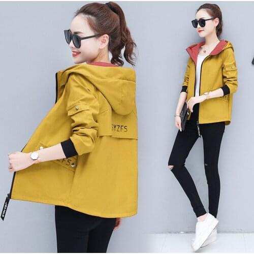 2021 Autumn Womens Coat Hooded Jacket Long Sleeve Zipper Pockets Casual Windbreaker Basic Jackets Outerwear Plus Size 4XL