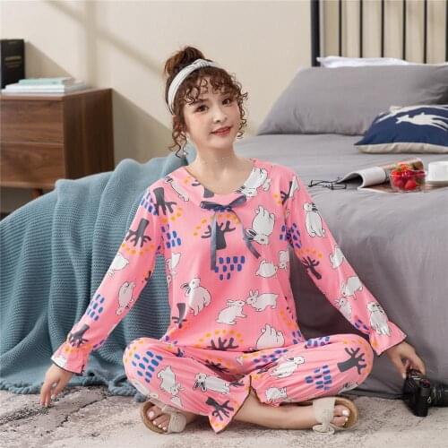 3XL Big Size Pink Pigiama Donna Bielizna Noc Pizama Damska Pyjamas Women Pijama Night Suit Pyjamas Pijama Feminino Pyjama Femme