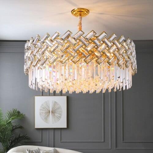 Postmodern light luxury crystal chandelier modern minimalist living room dining bedroom lamp