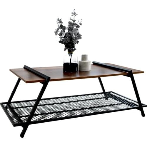 Nordic style rectangular coffee table, home furniture, simple, modern, small apartment, living room, sofa, side table with iron