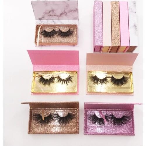 Wholesale 3D Eyelash Packaging Pink Rose Gold Empty Glitter Lash Box without Lashes
