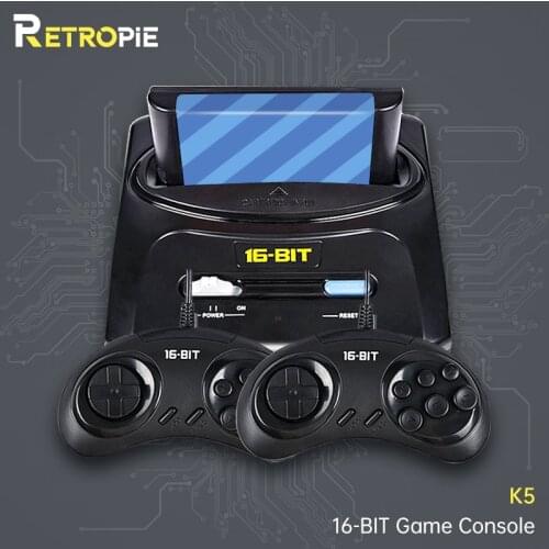 RETROPIE 16 Bit Retro Video Game Console Support Original Black Card MD Games Two-Person Parent-Child Interaction Children Gifts