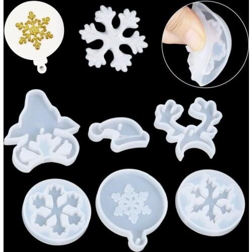 6pcs Christmas Silicone Jewelry Pendant Mold Resin Epoxy Mould Casting Craft Ornament Mold Pendants Making