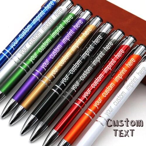 Handmade Customized Order Unique Pen Inspirational Writing Tools Office Supplies Metal Fashion Custom Text Name Ballpoint Pen