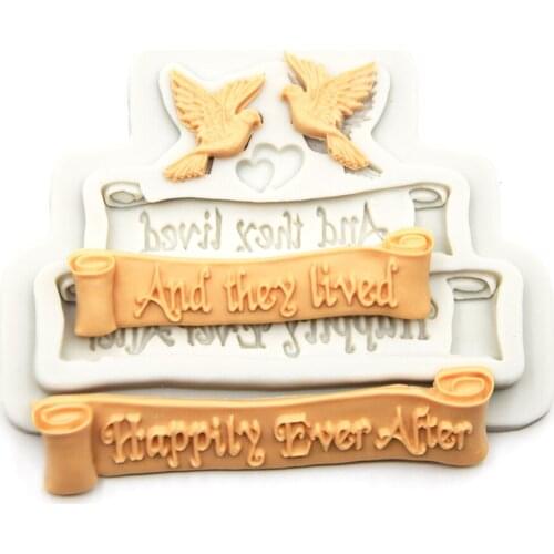 Happily Ever After Letters Cake Silicone Mold And They Lived Letters Chocolate Candy Cookies Silicone Mould