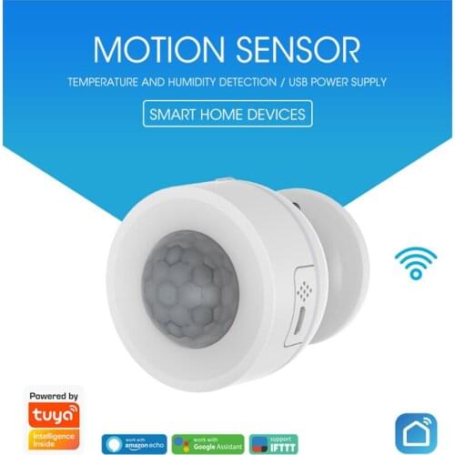 NEO Coolcam Smart PIR Motion with Temperature Humidity Sensor WiFi USB Charge Motion PIR Detector for Smart Home Automation